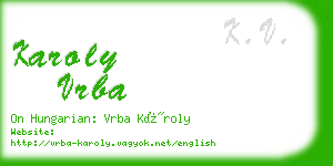 karoly vrba business card